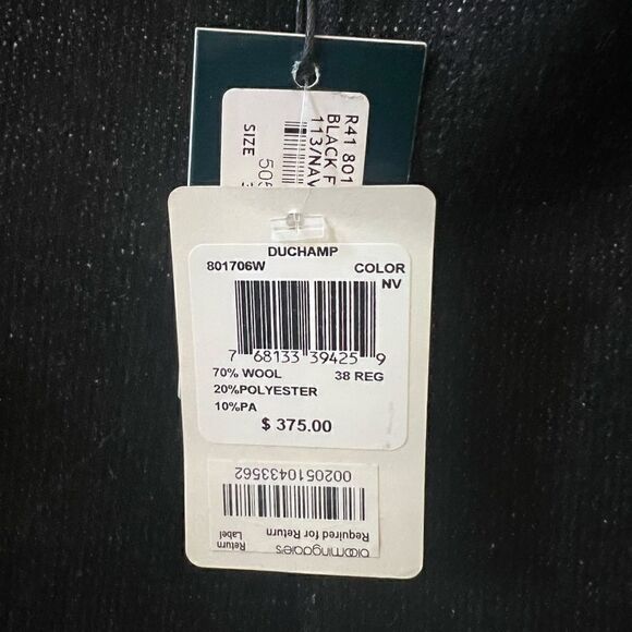 COPY - Duchamp Wool Blend Sportscoat Blazer Sz 38R Black White Flecks Med Weigh… - Picture 12 of 12